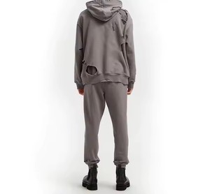Raw Hem Sun Faded Hoodie confortable porter séchage rapide anti boulochage Nouveaux sweats à capuche élégants en coton biologique mélangé pour des vêtements décontractés - Product Image 6