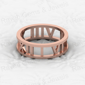 Anillo Unisex de Plata de Ley 925 con Baño de Oro Vermeil, Diseño de Fecha, Historia, Números Romanos Simbólicos, Anillo de Eternidad, Ideal para Fiestas - Product Image 2