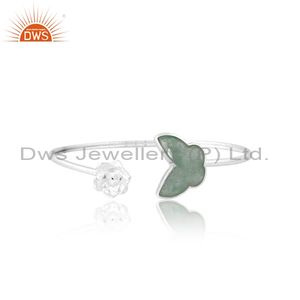 New Arrival Green Strawberry Quartz Butterfly <b>Cuff</b> <b>Bracelet</b> 925 <b>Sterling</b> <b>Silver</b> Jewellery Manufacture - Product Image 1