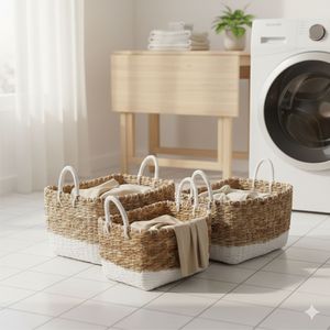 ชุดตะกร้าสี่เหลี่ยม 3 ใบ ทำจากใยมะพร้าว งานฝีมือ - Product Image 5