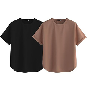 Camiseta de Manga Corta con Cuello Redondo para Niñas MOMO BD, 100% Algodón Ecológico, Transpirable, con Estampado Animal, Teñido en Prenda, Ropa Casual - Product Image 3