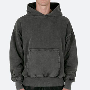 Sudadera con capucha unisex de gran tamaño con lavado ácido bordado personalizado 420G 100% algodón bordado Streetwear sudaderas con capucha - Product Image 6