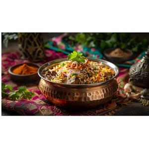 Logo personnalisé Meilleures ventes Vaisselle de service en acier inoxydable Cuivre et acier Vaisselle Bol de service indien Pot Handi avec couvercle - Product Image 3