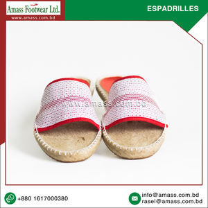 Women's Espadrilles Cotton Fabric Light Weight <b>Rubber</b> Outsole Trendy Evergreen Summer Slip-On Canvas Shoes Factory Direct - Product Image 2