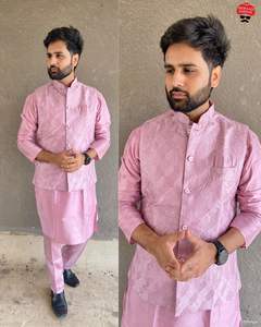 Vêtements de mariage de créateur de qualité supérieure exclusifs vente chaude soie lourde Banglori avec paillettes de broderie lourde travail hommes Kurta - Product Image 4