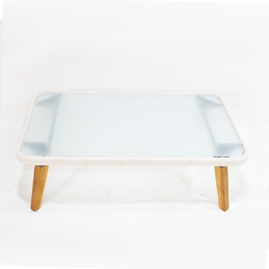 ชุดเฟอร์นิเจอร์ระเบียงเก้าอี้โซฟาและโต๊ะกาแฟ4ชิ้นทำจากเชือกพร้อมกรอบโลหะและขาไม้ - Product Image 6