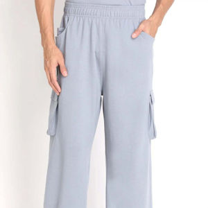 Pantalon de survêtement pour homme personnalisé, vintage, luxe, délavé à l'acide, ample, en laine, à lacets, évasé, taille mi-haute, décontracté, écologique, en polaire, broderie soleil - Product Image 3