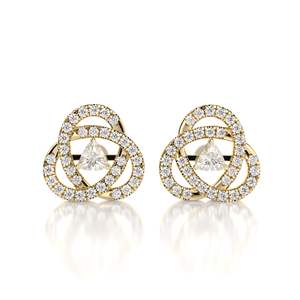 Boucles d'oreilles torsadées en diamant taillé trillion pour femme - Product Image 3