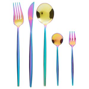 Juego de cubiertos Fiesta Evento Boda Servicio Venta caliente Cubiertos de boda de lujo Colores del arco iris Sombra Cubiertos de acero inoxidable - Product Image 4