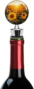 Sunshine Sunflower Field Stainless Steel <b>Wine</b> Bottle Stoppers Reusable Vacuum Corks With Gift for <b>Wine</b> Lovers - Product Image 6