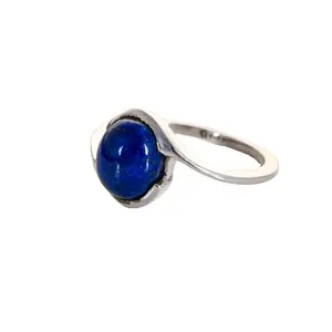 Unieke 925 Sterling Zilveren Natuurlijke Lapis Lazuli Steen Boho Stapelbare Ringen Vrouwen Mannen Handgemaakte Eternity Ring Sieraden