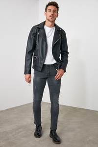 Pantalones Vaqueros Rectos para Hombre, Estilo 2022, Sólidos, Transpirables, Lavados, con Revestimiento, Casuales - Product Image 2