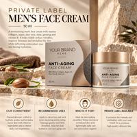 Crème pour le visage pour homme en marque privée 50 ml |   Collagène marin anti-âge et raffermissant |   Fabricant OEM Espagne