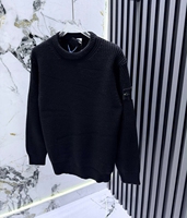Pull tricoté à col rond pour homme, manches longues, contraste blanc/noir, motif écossais, anti-plis, décontracté, vente en gros