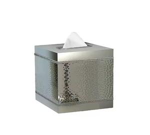 Wholesale Metal Tissue Storage Box SET of 2 Top Quality Iron Tissue Box Decorative Galvanised Napkin Box Indian - Product Image 2