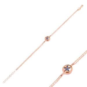 Zafiro CZ estrella diseño geométrico encanto pulsera turco hecho a mano venta al por mayor 925 joyería fina de plata esterlina - Product Image 1