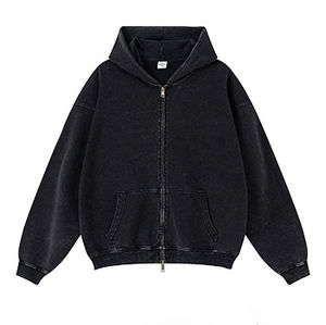 2025 Vintage American Hoodie Heavyweight Washed 100% Cotton Zip-Up Pullover Jacket pour Homme - Product Image 3