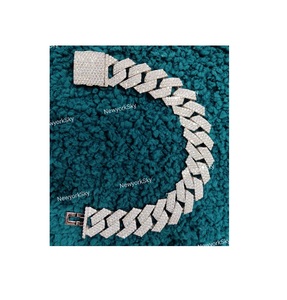 22 MM 8 pulgadas nuevo diseño Hiphop Bling Iced Out D Color VVS Moissanite diamante pulsera cubana para hombre de exportador indio - Product Image 1