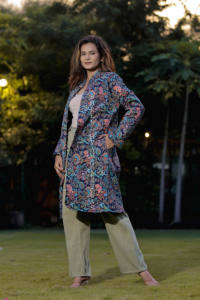 เสื้อแจ็กเก็ตกันหนาวสไตล์วินเทจดูพิมพ์ลายอินเดียสำหรับผู้หญิงอินเดีย - Product Image 2