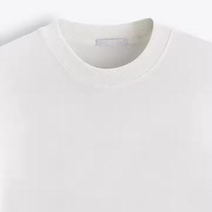 Hombres de lujo de calidad 100% algodón cuello redondo de gran tamaño Drop Shoulder Streetwear camiseta en blanco logotipo personalizado diseño de talla grande característica - Product Image 5
