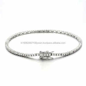 Classic High Quality Hip Hop Jewelry <b>Iced</b> <b>out</b> Lab Grown Diamond Round Cut Square Shape Tennis <b>Chain</b> Bracelet - Product Image 1