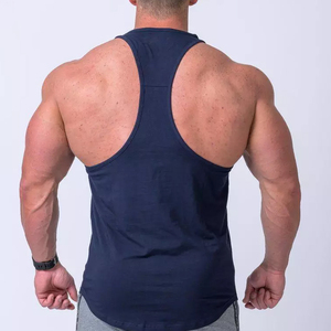 Ropa deportiva con logotipo personalizado para hombre, camiseta sin mangas lisa de algodón para culturismo, gimnasio, ajustada - Product Image 2