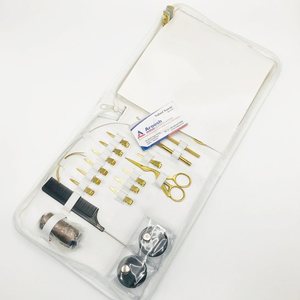 ขายส่งพลาสม่าสีทองสแตนเลสต่อผมเครื่องมือชุดแตะในคีมผมที่มีมีดโกน,ห่วง,กรรไกร,คลิป,ลูกปัด - Product Image 4