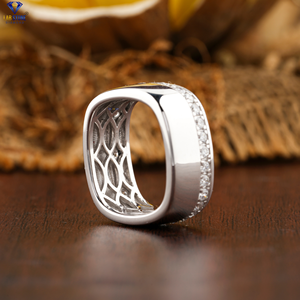 1,12 TDW banda de diamante de corte brillante redondo oro blanco Pave ajuste banda de hombre Cvd/Hpht Diamond Lab Stone - Product Image 4