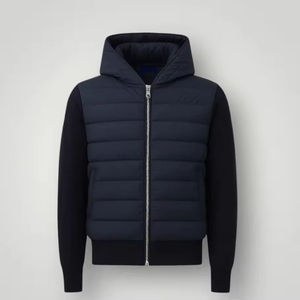 ALLIGNED INDUSTRY Abrigo Bomber de Lana para Hombre, con Capucha, Beige, Acolchado, Cierre Frontal con Cremallera, Chaqueta Casual Reversible Ecológica - Product Image 4