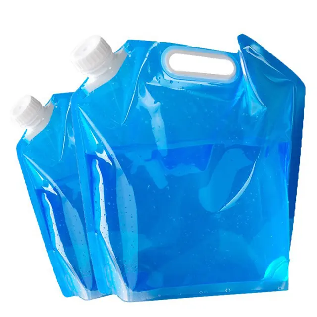 Stock di plastica BPA Free Clear 5L 10L pieghevole da 5 litri galloni acqua di plastica pieghevole Kangen Water Bag