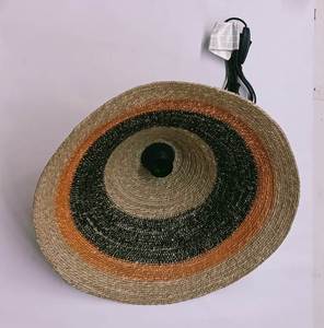 Cubiertas de luz interior Bohemias de lujo modernas, pantalla de lámpara recubierta de polvo de algas marinas de ratán tejido Natural hecho a mano ecológico - Product Image 5