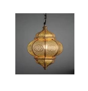 Juego de 2 farolillos dorados marroquíes, candelabros de Metal decorativos superiores de cúpula para el hogar, Navidad, Ramadán, Eid, decoraciones festivas - Product Image 2