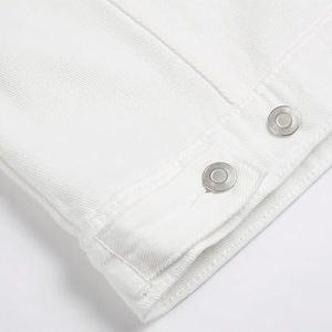 Wholesale <b>men</b> Autumn Outerwear Premium <b>Ripped</b> Denim <b>Jean</b> White <b>Jean</b> Jacket for <b>Men</b> - Product Image 6