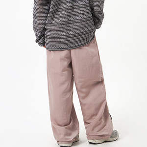 Pantalons de survêtement thermiques à taille mi-haute pour femmes, taille élastique, coupe ample, jambes larges, streetwear, pantalons amples d'hiver, mélange de coton - Product Image 4