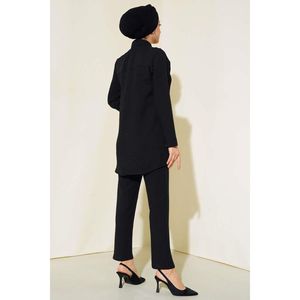 Ensemble 2 pièces pour femme en noir avec détail perlé lapidé - Product Image 2