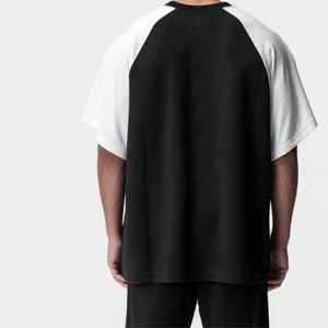 Camiseta informal de estilo béisbol Vintage para hombre, 100% de algodón con cuello redondo, manga raglán y camisa de manga larga, camiseta con hombros caídos - Product Image 2