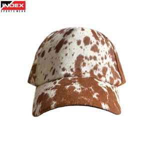 Casquette de baseball en cuir de vache véritable - Imprimé animal - Casquette snapback - Chapeau de cow-boy en cuir véritable pour la mode de plein air et streetwear - Product Image 1