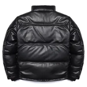 Veste en cuir à bulles pour hommes Veste en cuir classique pour hommes OEM de haute qualité, durable et design élégant pour un usage quotidien - Product Image 4