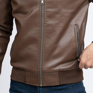 Chaqueta de Cuero PU Personalizable de Fabricante Directo, Cuello Alto, Manga Larga, Estilo Urbano de Invierno, Ropa para la Nieve, Alta Calidad ODM, Azul - Product Image 3