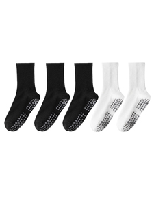 La mejor calidad 100% algodón Athletic Grip calcetines Unisex antideslizante y transpirable logotipo personalizable en blanco negro para deportes de fútbol - Product Image 4
