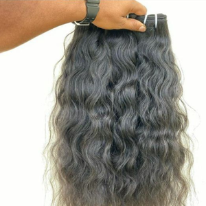 Paquetes de Cabello Natural de Alta Calidad, 100% Cabello Humano Virgen Indio Remy Doble Trama, Color Negro, Ondulado, Sin Procesar, Venta al Por Mayor - Product Image 1