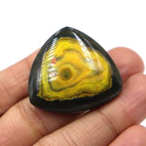 พลอยแจสเปอร์บัมเบิลบีธรรมชาติ ทรงหลังเบี้ย สีเหลือง แจสเปอร์เรียบ หินหลวม ผู้ค้าส่ง ผู้จัดจำหน่าย สำหรับทำเครื่องประดับ - Product Image 1