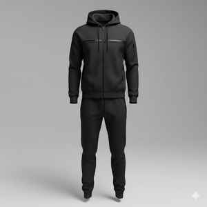 Sudadera con Capucha de Algodón, Logotipo Personalizado, Chándal con Cremallera, Pantalón Holgado - Product Image 1