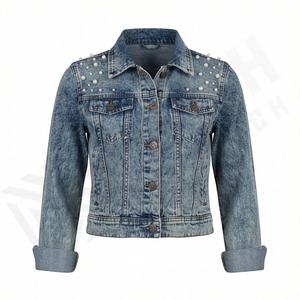 Vestes en jean pour femmes personnalisées, automne, manches longues, vêtements de rue, vestes en jean fabriquées en usine, veste élégante, vêtements de mode - Product Image 1