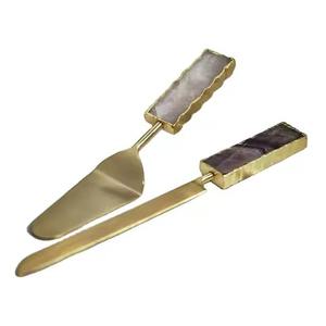 <b>Cake</b> <b>Cutter</b> Server Stainless Steel Creative Handmade Handle Elegant <b>Cake</b> Server and <b>Cake</b> Slicer Set - Product Image 5