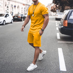 Unisex Custom 2-Piece Cotton Tracksuit Summer <b>Short</b> <b>Sleeve</b> T-shirt and <b>Shorts</b> Set Casual Print Style for Men and Women - Product Image 5