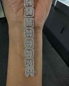 สร้อยข้อมือเงินแท้ 925 คุณภาพสูง ประดับเพชรโมอิสซาไนต์ VVS1 ดีไซน์คลาสสิก สวยหรู เสริมโชคดี เหมาะสำหรับทั้งชายและหญิง ของขวัญเครื่องประดับ - Product Image 6