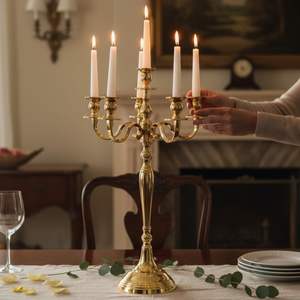 Multi arm candle holder Tall candle stand Freestanding candelabra Classical design candle holder - Product Image 2