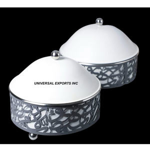 Ensemble de trois casseroles en métal pour la cuisine Casserole design faite à la main Forme ronde Luxe Nouveau chauffe-plats en métal - Product Image 3