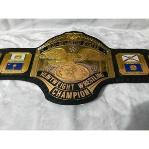 Ceinture de championnat de lutte poids lourd NWA Mid-Atlantic States en métal zinc et cuir de vache véritable, équipement sportif, garantie 7 jours - Product Image 5